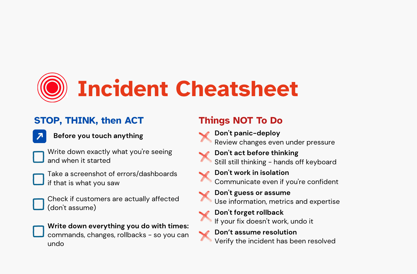 Incident Cheatsheet - Read And Download In Case Of Emergency